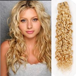 3 Bundels Blonde 613 Peruviaanse Remy Haar Water Water Golf 7A Onverwerkte Peruaanse Straight Virgin Hone Honey Blonde Hair Extensions