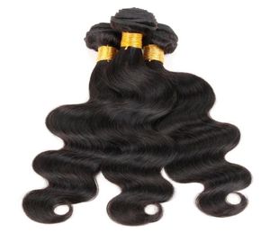 3 bundels Braziliaans Body Wave Haarweefsel Natuurlijke Kleur Zwart Maagd Indiaas Maleisisch Peruaans Cambodjaans Chinees Menselijk haar Inslag4537569