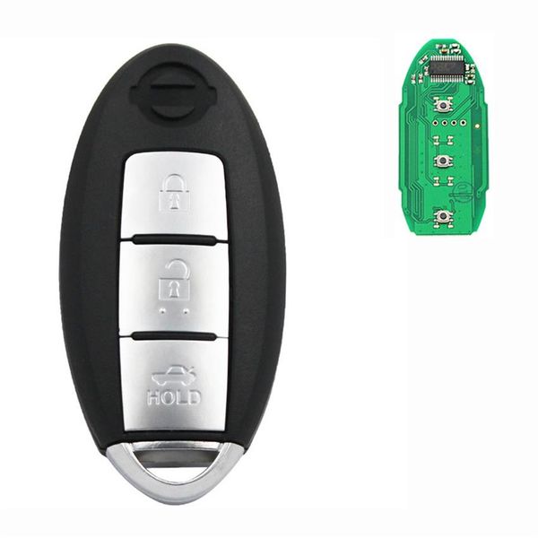 Clé de voiture intelligente à distance de voiture à 3 boutons PCF7953XTT puce FCC S180144017 avec clé d'insertion lame non coupée pour Nissan Teana 434Mhz283M