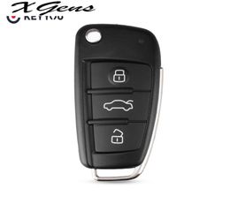 3 botones Flip Flip Remote Key Shell Case FOB para Audi A6L Q7 A2 A3 A4 A6 A6L A8 TT 2008 2009 2010 2010 Case6756635