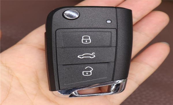 3 bouton Modified Flip Remote Key Shell Fit pour VW Polo Passat B5 Golf MK5 Beetle GTI Rabbit 3 Bouton COUVERTURE DE CAR9203836