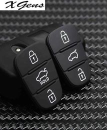 3 bouton à distance clés de clés de padchage en caoutchouc pour Hyundai I10 I20 I30 IX35 pour Kia K2 K5 Rio Sportage Flip Key8725585