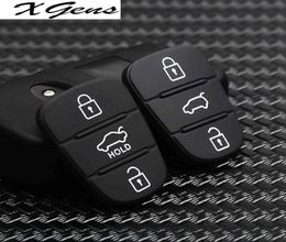 3 bouton à distance clés de clés de padchage en caoutchouc pour Hyundai I10 I20 I30 IX35 pour Kia K2 K5 Rio Sportage Flip Key7392707