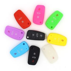 Couverture de coque de télécommande de clé de voiture en Silicone à 3 boutons pour Audi A1 S1 A3 S3 A4 A6 RS6 TT Q3 Q7