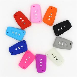 3 boutons Silicone porte-clés coque de protection protéger la peau porte-clés pour Toyota Reiz Camry Corolla télécommande clés de voiture couvre