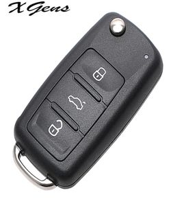Coque de clé de voiture à 3 boutons, rabattable à distance pour coccinelleCaddyEosGolfJettaPoloSciroccoTiguanTouranUP pour VW, housse de clé vierge 2206528