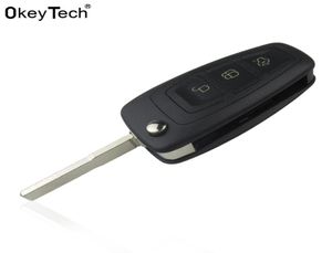 Carcasa de llave a distancia de coche plegable con 3 botones para Ford Focus 3 Fiesta Connect Mondeo C Max funda de llave inteligente Fob7640168