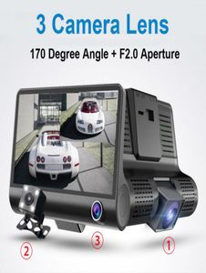 3 caméras voiture DVR conduite automatique dashcam véhicule enregistreur vidéo 4quot affichage FHD 1080P avant 170 ° arrière 140 ° intérieur 120 ° nuit v6151491