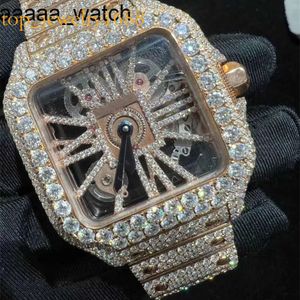 3 Carters Diamonds Watch Styles Skeleton VVS Moissanite polshorloge Pass Test Eta Sapphire Rose Gold Automatisch Iced out Watches Cy