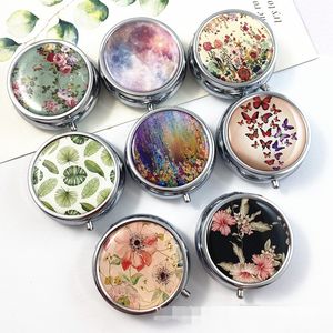 3 cel metalen pil dozen rond medicijn organisator container kast spliters pil doos draagbare make -up opslag metaal kleine wax jar dab droog kruid vouwen dhl