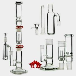 3 Chambers Glazen Bongs Plastic Keck Hookahs met Ash Catcher Dome Douchekop Waterpijpen 19 "lange 4mm bijen kamschijf Disc -olie Dab Rigs 18 mm vrouwelijk gewricht met kom