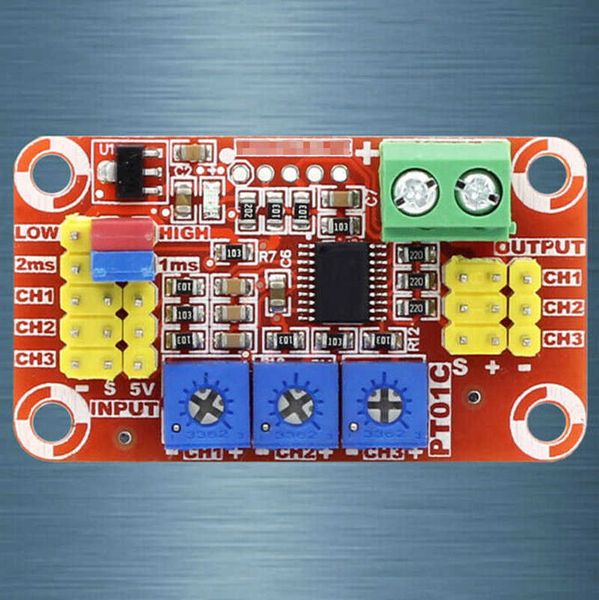 Convertidor de voltaje analógico de 3 canales DC 5V-15V PWM servo de señal de pulso ESC