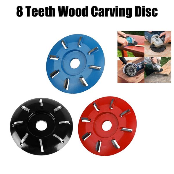 3 colores 8 dientes madera curva 16MM diámetro amoladora angular disco acero al carbono rueda lijado herramientas de tallado Dropshipping