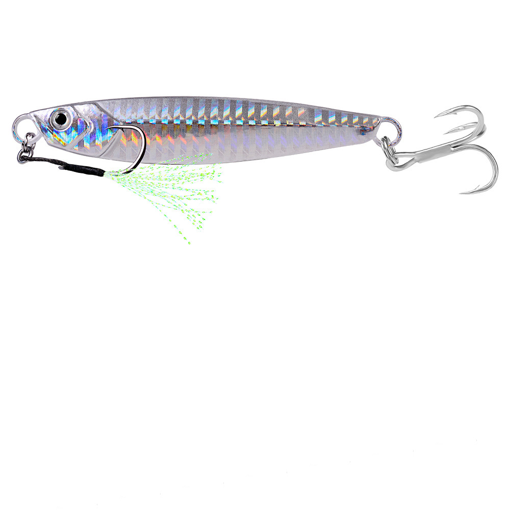 Cucchiai da pesca a 3 colori da 9,5 cm 60 g, esca a lancio lungo e cucchiai da micro jigging ad azione selvaggia con lamina per stampa a caldo laser a corona 3 pezzi / lotto