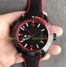 3 kleur automatisch horloge super versus fabriek cal.8906 heren 45,5 mm zwart rode cola keramische ring 600 m rubber gevoerde nylon band heren vsf mechanische sport horloges