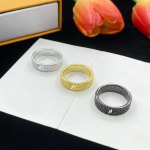 3 kleuren diamantpatroon verloofd ringpaar trouwringen modeontwerper merk sieraden geschenken met doos