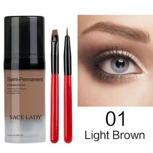 3 Color Eyebrow Tint Kit Waterdichte Langdurige Wenkbrauw Dye Gel Mascara voor Wenkbrauw Makeup 0.4 FL OZ