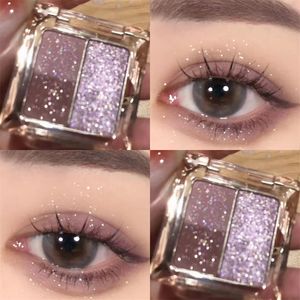 Paleta de sombras de ojos de 3 colores, sombra de ojos mate de Color púrpura tierra pequeña y portátil, maquillaje de pigmento brillante resistente al agua de larga duración