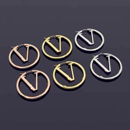 3 Color Rose Sliver Fashion Gold Hoop Ooy Earrings Lady Women Party Mariage Lovers Gift Engagement Bijoux For Bride2445