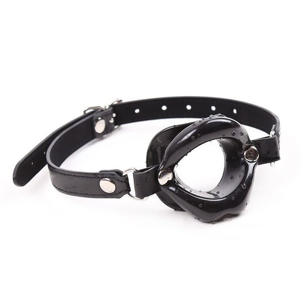 3 Couleur Sexy Lèvres PU Ceinture En Cuir En Caoutchouc Bouche Bâillon Ouvert Fixation Bouche En Peluche Sexe Oral Gag pour Femmes Produits de Sexe Pour Adultes Jouets S1017