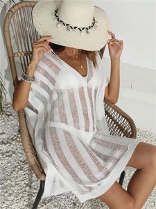 3 couleurs dépouillées robe d'été femmes blanc Sexy vêtements de plage sur la mer 2023 tendance robes de soirée maillots de bain noirs couvrir nager