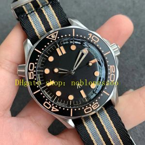 Reloj automático VS automático para hombre con movimiento Cal.8806, 300M, 42 mm, titanio 007, esfera negra, No hay tiempo para morir, correa de nailon OTAN, relojes deportivos luminosos VSF para hombre