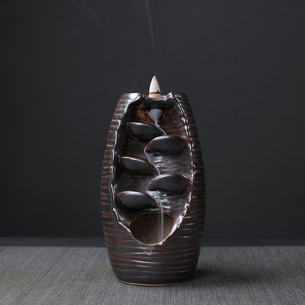 3 couleurs brûleur d'encens à reflux en céramique four d'aromathérapie odeur de Lotus aromatique bureau à domicile encens artisanat porte-encens décoration de la maison