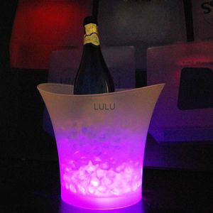 3 Kleuren Veranderen LED Ijsemmer Champagne Wijn Bier Koeler Party KTV Clubs Kerst 5L PICK Bar Lichtgevende LED Ijsemmer Supply HKD230828