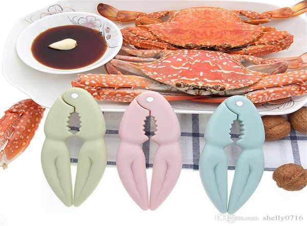 3 couleurs créatif Peeling noix noix Clip homard crabe Biscuit pince à crabe outils de fruits de mer Gadgets de cuisine rose bleu vert 1469706