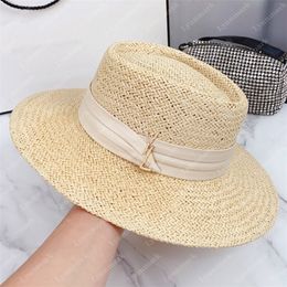 3 colores diseñador sombrero de paja para mujer sombreros de playa verano hierba trenza de lujo para hombre plano equipado cubo sombrero Bob vacaciones sombreros para el sol Casquette