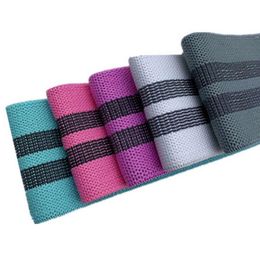 3-kleuren stof weerstand band fitness oefening spanning band yoga oefening fitness hip elastische elastische rubberen band 3pcs / lot