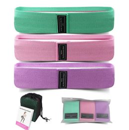 3-kleuren stof weerstand band fitness oefening spanning band yoga oefening fitness hip elastische elastische rubberen band 3pcs / lot nnmd3