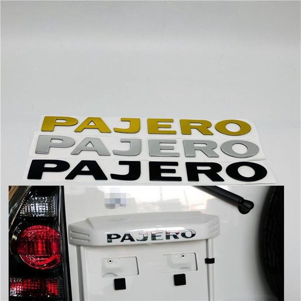 3 colores para Mitsubishi Pajero emblema maletero trasero puerta trasera Logo placa de identificación pegatinas de coche 22CM218w