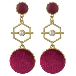 3 kleuren Gold Metal Velvet Ball Lange druppel oorbellen voor vrouwen Dames feestmode -accessoires