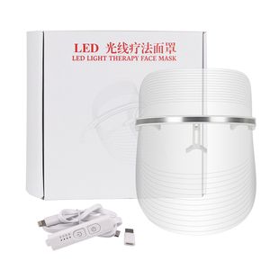 3 couleurs LED thérapie par la lumière masque facial Anti-âge Anti-rides Beatuy outils visage SPA Instrument beauté dispositif peau serrer