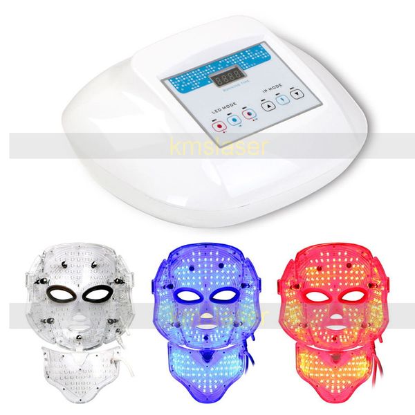 3 cores vermelho azul led máscara de luz rejuvenescimento da pele aperto remoção acne spa casa salão uso máquina