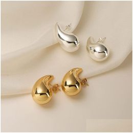 3 couleurs élégantes boucles d'oreilles goutte d'eau plaquées or 18 carats hypoallergéniques en acier inoxydable creux italien pour femmes et livraison directe Dhnrb