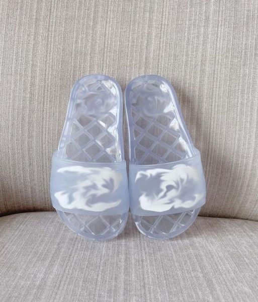 3 colores Transparent Diamond Sole Mujeres Sandalias de diseñador Sandalia Clear Jelly Slides Summer Beach Shops Platform Mulas Slider 2006869