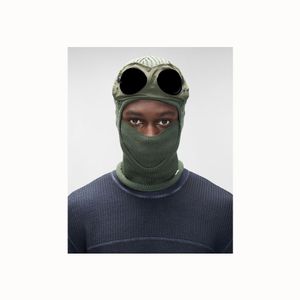 3 couleurs Deux lentilles coupe-vent capuche bonnets en plein air coton tricoté coupe-vent hommes GOGGLE masque décontracté crâne masculin casquettes chapeaux lunettes amovibles noir gris vert