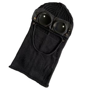 3 kleuren Twee lens windscherm kap mutsen outdoor katoen gebreid winddicht mannen gezichtsmasker casual mannelijke schedel caps hoeden zwart grijs arm3943355