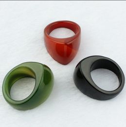 3 kleuren groothandel Chinese natuurlijke zwart/rode jade handgesneden man ring