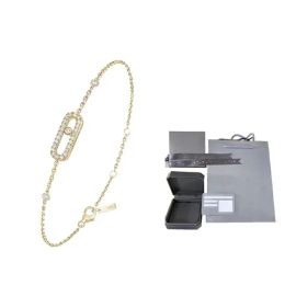Gladde armband met 3 diamanten Dames bedelarmband Luxe merk MeS UNO-serie Klassiek 925 sterling zilver MOVE ClassIQUE Coupe Designer Sieraden Geschenkdoos