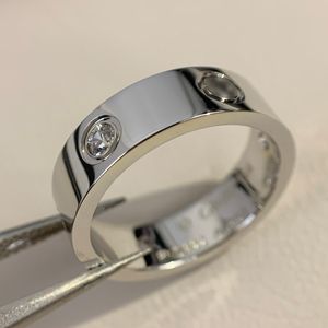 3 diamanten Liefdesring 5,5 mm V goud 18K zal nooit vervagen trouwring luxe merk officiële reproducties Met doos paar ringen hoogste teller kwaliteit