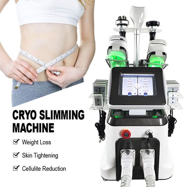 3 Cryos échangeable Cryo Gatchs Cryolipolyse multifonctionnelle Cavitation 40 kHz Liposuction Cénérante Perte de graisse Radiofréquence peau serrer le visage