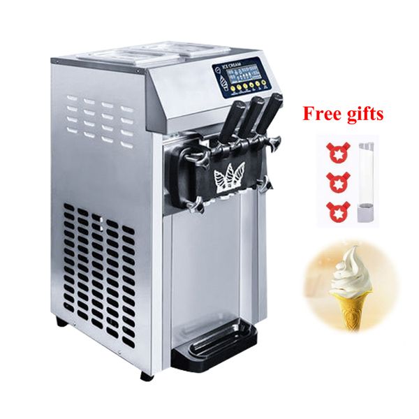 Machine à crème glacée à 3 saveurs, appareil de bureau pour service doux, cônes sucrés, équipement de congélation, distributeur automatique