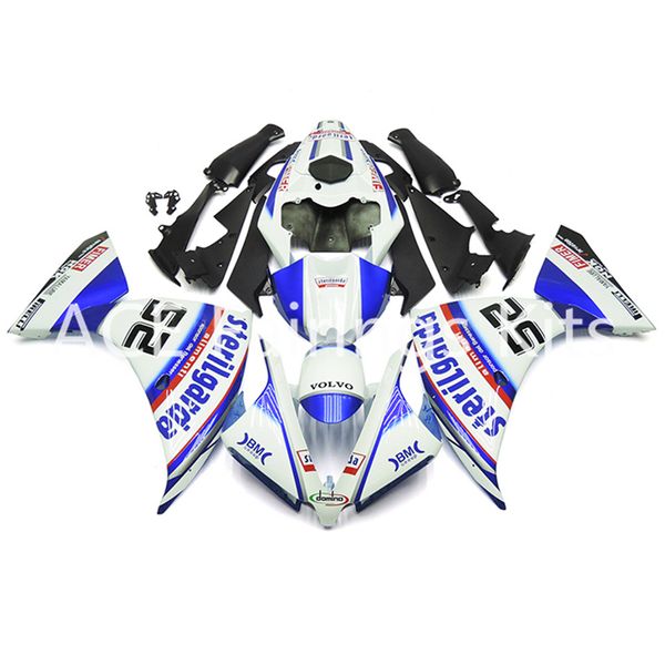 3 cadeaux gratuits Carénages complets pour Yamaha YZF 1000-YZF-R1-12-13-14 YZF-R1-2012-2013-2014 Kit complet de carénage de moto Blanc Bleu o1