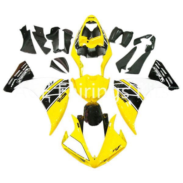 3 regalos gratis Carenados completos para Yamaha YZF 1000-YZF-R1-09-10-11-12 YZF-R1-2009-2010-2011-2012 Kit de carenado completo para motocicleta Amarillo v23