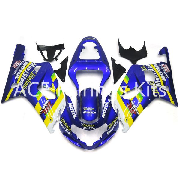 3 cadeaux gratuits Nouveaux kits de carénage de moto d'injection ABS chaud 100% Fit pour Suzuki GSXR600 GSXR750 K1 00-03 2000 2001 2002 2003 Bleu v85