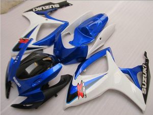 3 cadeaux gratuits Nouveau Suzuki GSXR600 GSXR750 K6 06 07 GSXR600 GSXR750 K6 2006 2007 Carénage de moto en plastique ABS Injection style blanc bleu