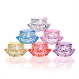 3 grammes 5 ml en plastique contenant cosmétique pot diamant forme 8 couleurs mini pot vide pour fard à paupières ongles poudre perles bijoux crème cire Dalmr